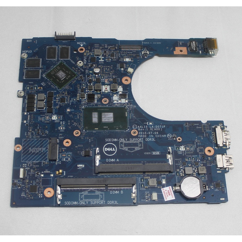 YVT1C Motherboard Intel Core I7-6500U 2.5Ghz La-D071P Inspiron 15 5559 Compatible With DELL