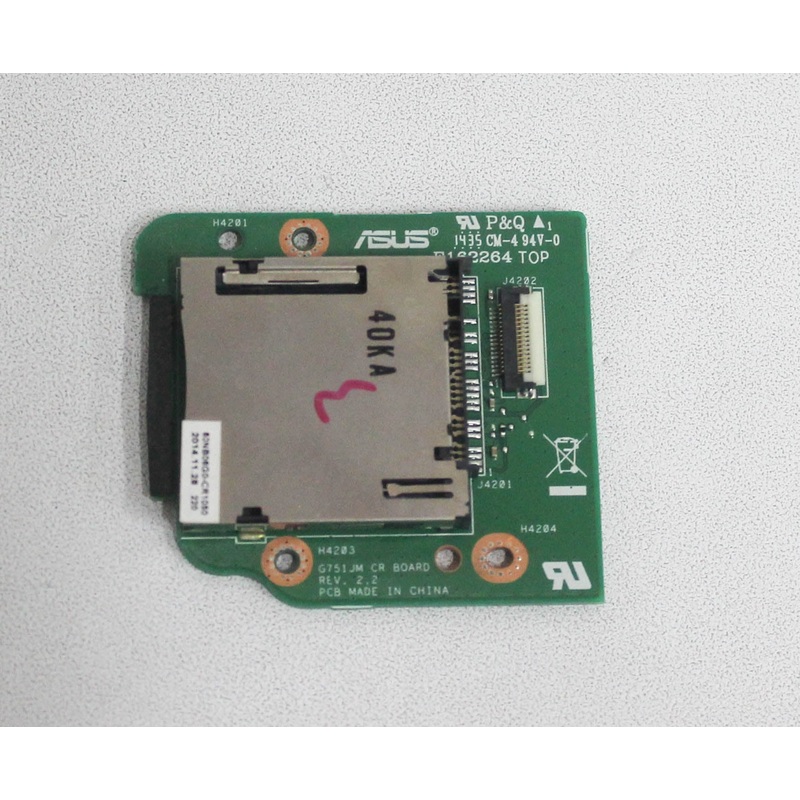 60Nb06G0-Cr1050 Asus Rog G751Jm-Bhi7T25 Laptop Sd Card Reader W/ Cable Grade A
