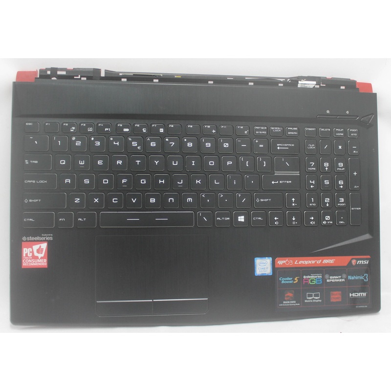 307-6P6C511-TA2-B Palmrest Top Cover W/Keyboard Bl Gp63 Leopard 8R3-077Us Grade B Compatible With MSI