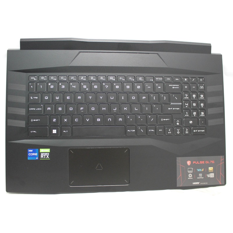 307-7L1C223-D37 Palmrest Top Cover W/Kb Us Bl Pulse Gl76 12Ugk-258 Compatible With MSI