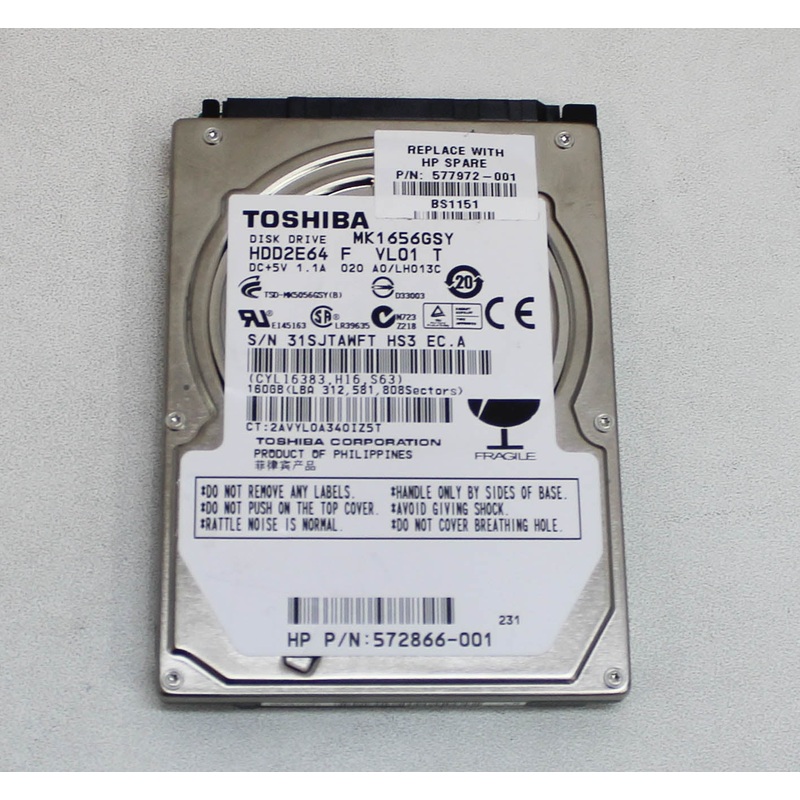 MK1656GSY Hard Drive 160 Gbinternal7200 Rpm2.5 Compatible With TOSHIBA