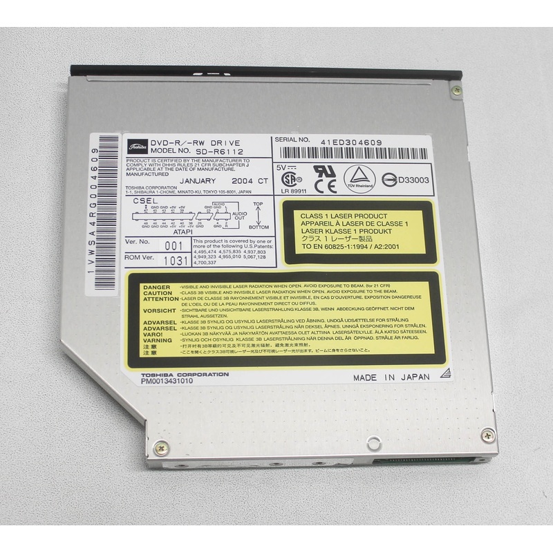 K000005860 Dvd-R/-Rw Drive (Sd-R6112) For A30 / P25 / P20 / P20-S Compatible With TOSHIBA