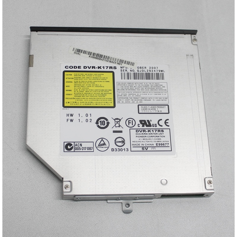 KU.00805.042 Dvd Super Multi Drive Pioneer Fw:1.01 Tray Dl 8X Dvr-K17Rs Lf W/O Bezel Pata Gbase Compatible With ACER