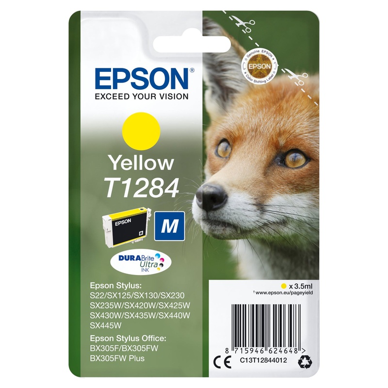 Epson C13T12844012/T1284 Ink cartridge yellow, 225 pages 3,5ml for Epson Stylus S 22/SX 235 W/SX 420/SX 430 W