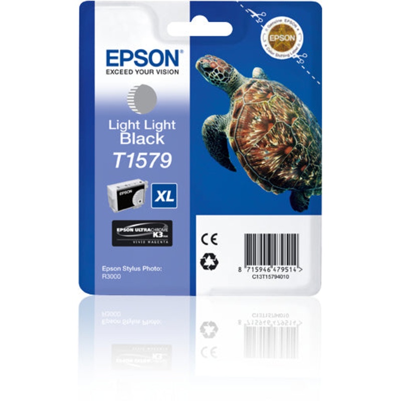 Epson C13T15794010/T1579 Ink cartridge light light black, 23K pages 25.9ml for Epson Stylus Photo R 3000