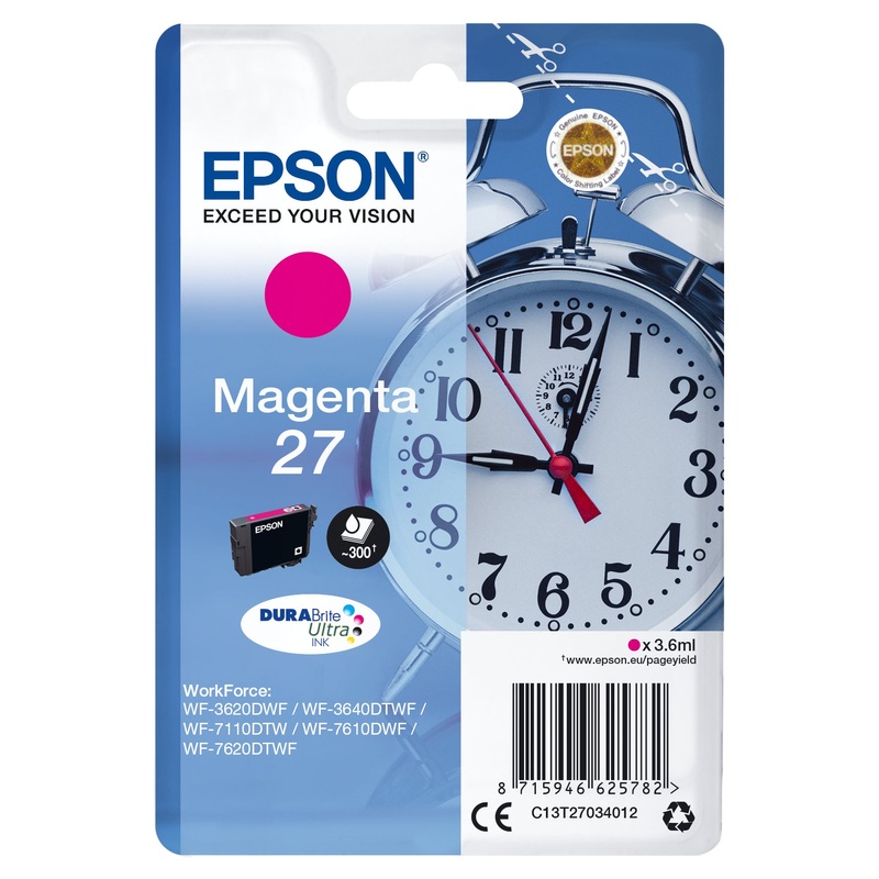 Epson C13T27034012/27 Ink cartridge magenta, 300 pages 3,6ml for Epson WF 3620