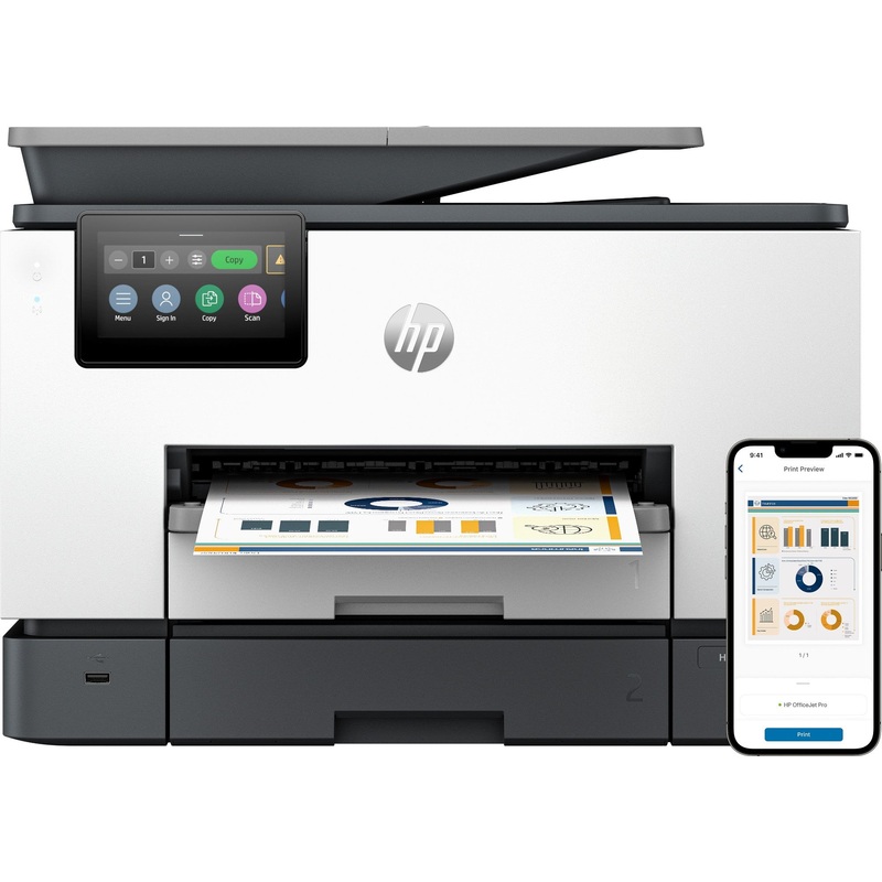 HP OfficeJet Pro 9130b Wireless All-in-One Color Printer, Two-sided printing; Copier, Scanner