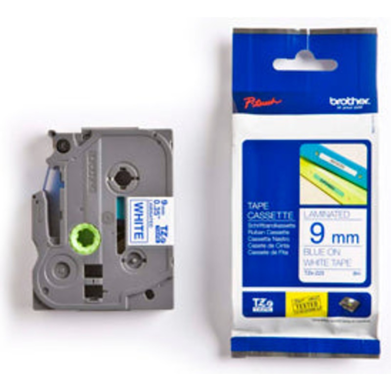 Brother TZE-223 DirectLabel blue on white Laminat 9mm x 8m for Brother P-Touch TZ 3.5-18mm/6-12mm/6-18mm/6-24mm/6-36mm
