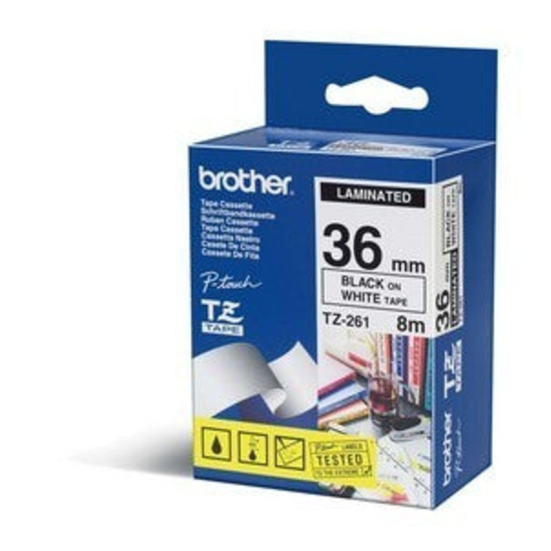 Brother TZE-261 DirectLabel black on white Laminat 36mm x 8m for Brother P-Touch TZ 3.5-36mm/HSE/6-36mm