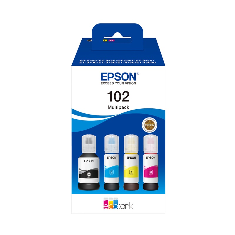 Epson C13T03R640/102 Ink bottle multi pack Bk,C,M,Y 127ml + 3x70ml Pack=4 for Epson ET-3700