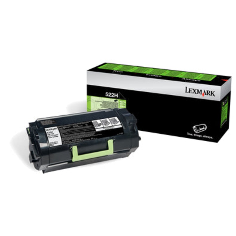 Lexmark 52D2H00/522H Toner-kit black return program, 25K pages ISO/IEC 19752 for Lexmark MS 810/811