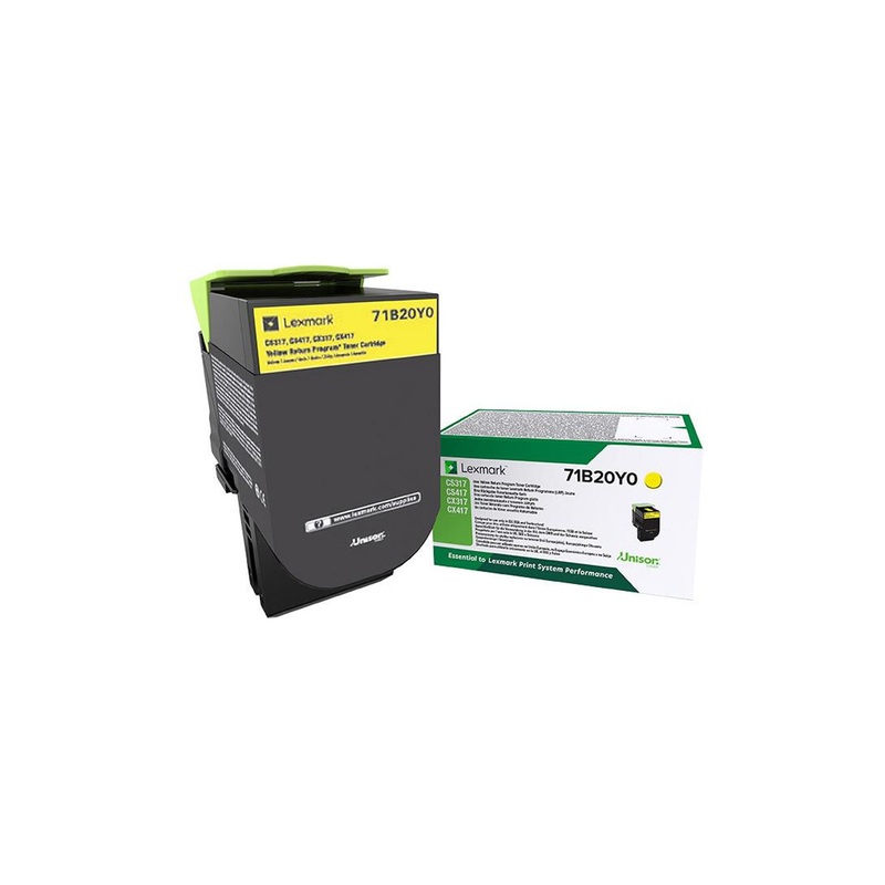 Lexmark 71B20Y0 Toner-kit yellow return program, 2.3K pages ISO/IEC 19752 for Lexmark CS 317/417/517