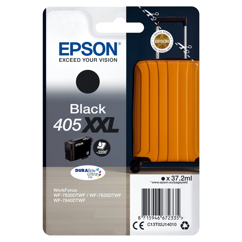Epson C13T02J14010/405XXL Ink cartridge black extra High-Capacity, 2.2K pages 37.2ml for Epson WF-7830