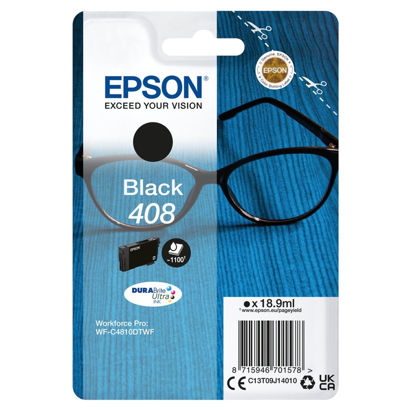 Epson C13T09J14010/408 Ink cartridge black, 1.1K pages ISO/IEC 24711 18.9ml for Epson WF-C 4810