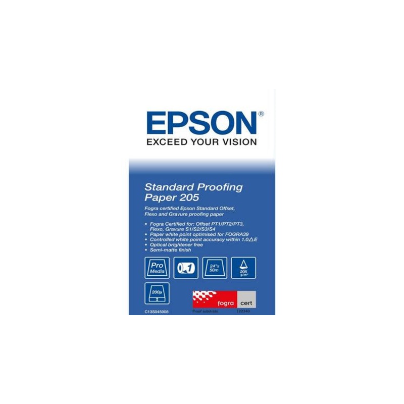 Epson Standard Proofing Paper, 24" x 50m, 205g/m