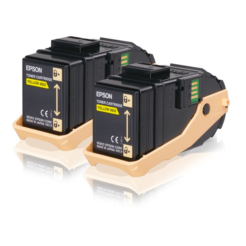 Epson C13S050606/0602 Toner cartridge yellow, 2x7.5K pages Pack=2 for Epson Aculaser C 9300 N