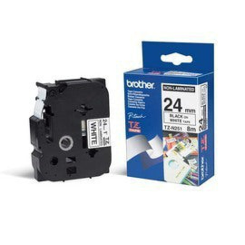 Brother TZE-N251 DirectLabel black on white 24mm x 8m for Brother P-Touch TZ 3.5-24mm/HSE/36mm/6-24mm/6-36mm