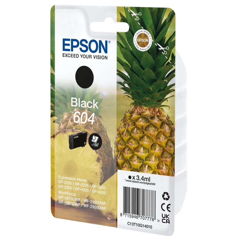 Epson C13T10G14020/604 Ink cartridge black Blister, 150 pages 3,4ml for Epson XP-2200