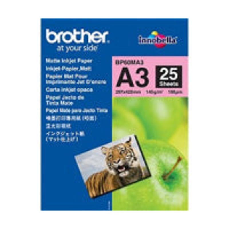 Brother BP60MA3 printing paper A3 (297x420 mm) Matte 25 sheets White