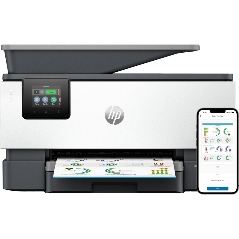 HP OfficeJet Pro 9120b Wireless All-in-One Color Printer, Two-sided printing; Copier, Scanner