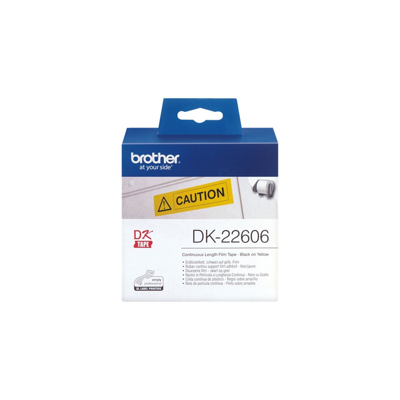 Brother DK-22606 DirectLabel Etikettes yellow 62mm x 15,24m for Brother P-Touch QL/700/800/QL 12-102mm/QL 12-103.6mm