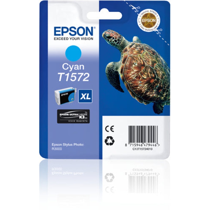 Epson C13T15724010/T1572 Ink cartridge cyan 25.9ml for Epson Stylus Photo R 3000