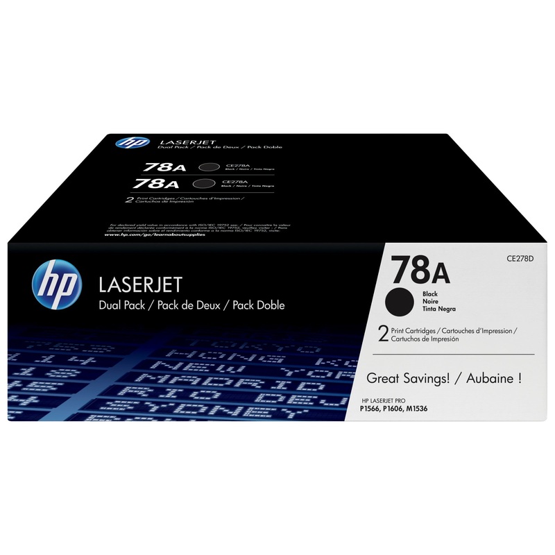 HP CE278AD/78A Toner cartridge black twin pack, 2x2.1K pages/5% Pack=2 for HP Pro P 1600