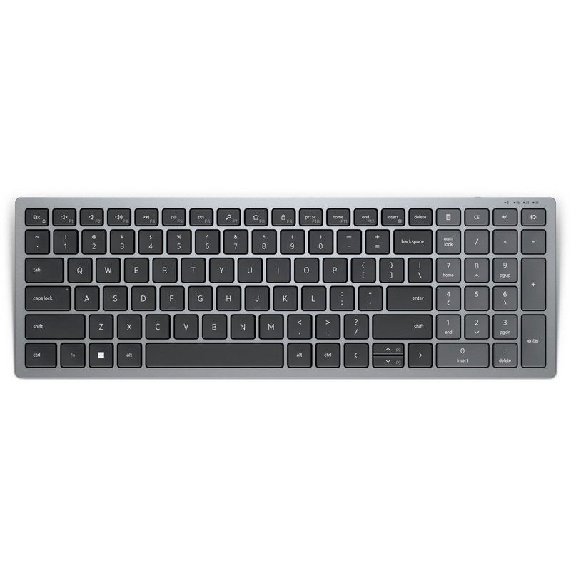 DELL KB740 keyboard Office RF Wireless + Bluetooth QWERTY US International Grey, Black