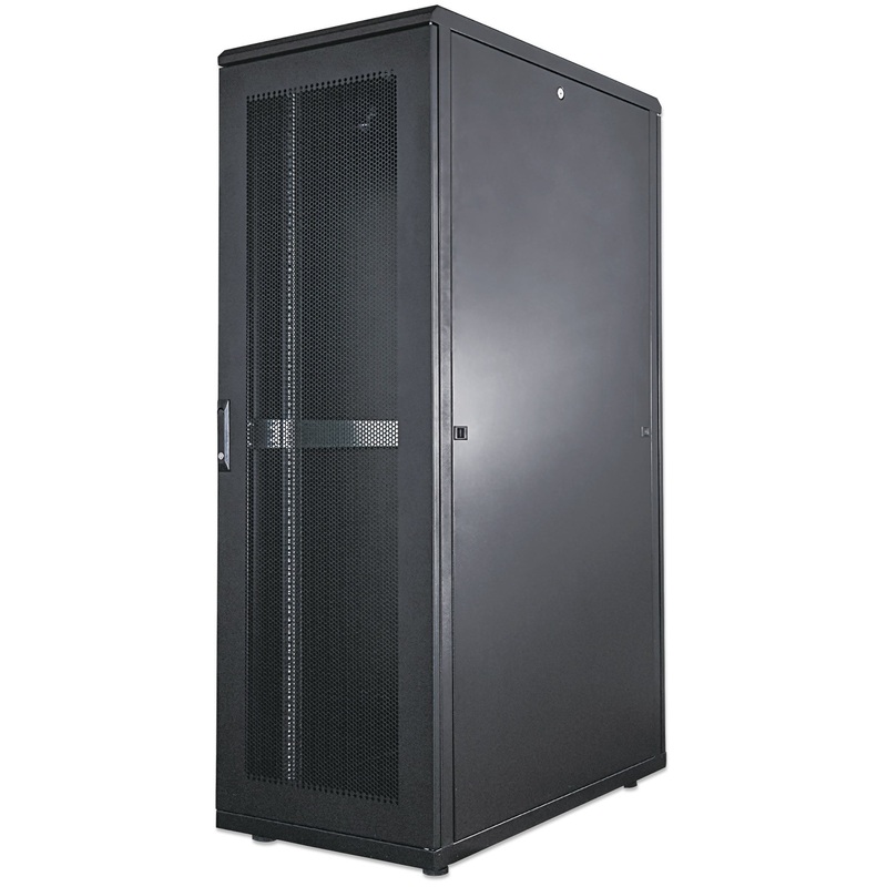 Intellinet 19" Server Cabinet - Free Standing, 42U, 800x1000mm (width x depth), Black, Assembled, Max 1500kg, Multi-Point Door Lock, One Lock Per Side Panel, Usable Depth 123 to 773mm, IP20 rated, Rack, Steel