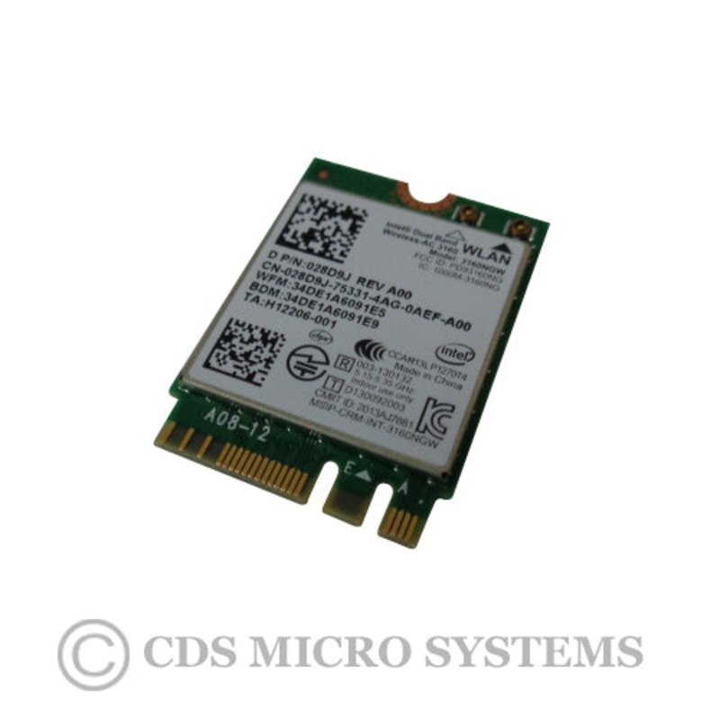 New Dell Inspiron 5447 5547 7547 7548 Laptop Wireless WIFI WLAN Card 28D9J 3160NGW
