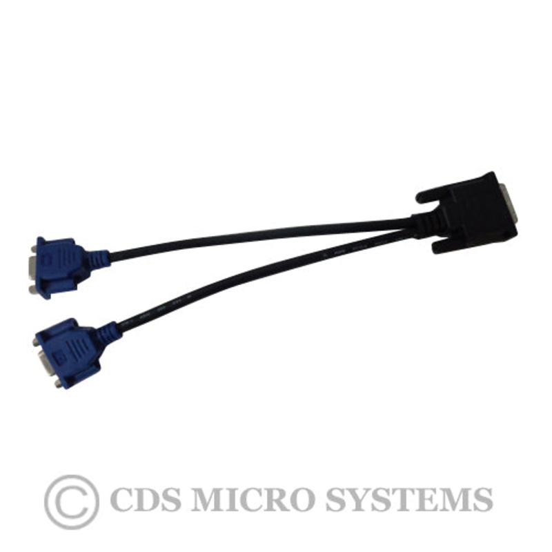 New DVI-I (Dual Link) Male to Dual VGA Female 15-Pin Computer Video Cable Adapter