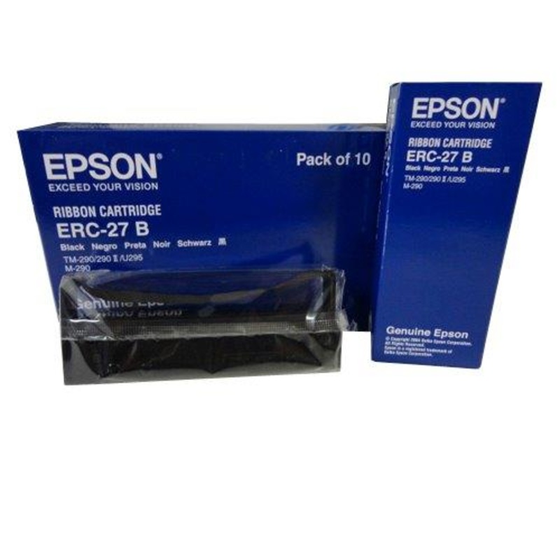 New Genuine Epson ERC-27 B Black Printer Ribbon Cartridges 10PCS C43S015366