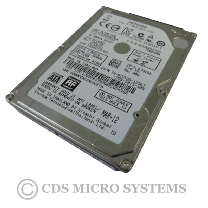 New Hitachi 500GB SATA Laptop Hard Drive 2.5" 7K750-500
