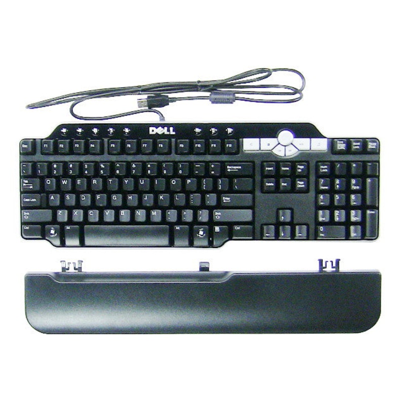 New Dell OEM USB Multi Media 104-Key Quiet Keyboard  2-Port USB Hub DJ425