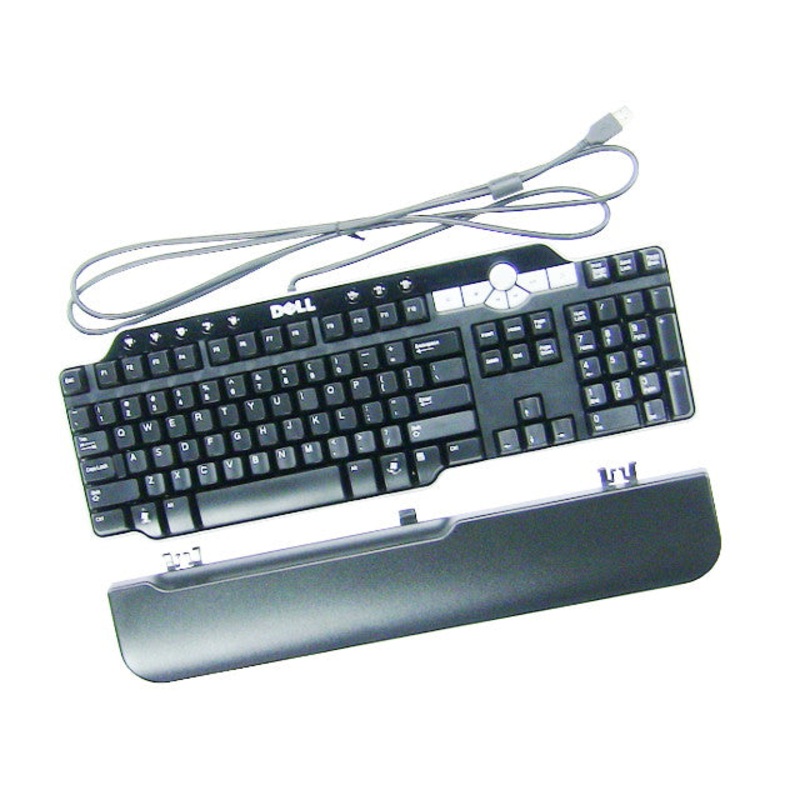 Refurbished Dell OEM USB Multi Media 104-Key Quiet Keyboard  2-Port USB Hub TH836