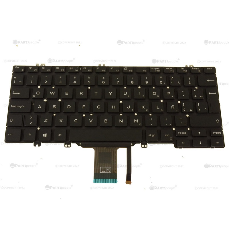 Refurbished Spanish Dell OEM Latitude 7300 5300 2-in-1 Laptop Keyboard  Backlight DTF98