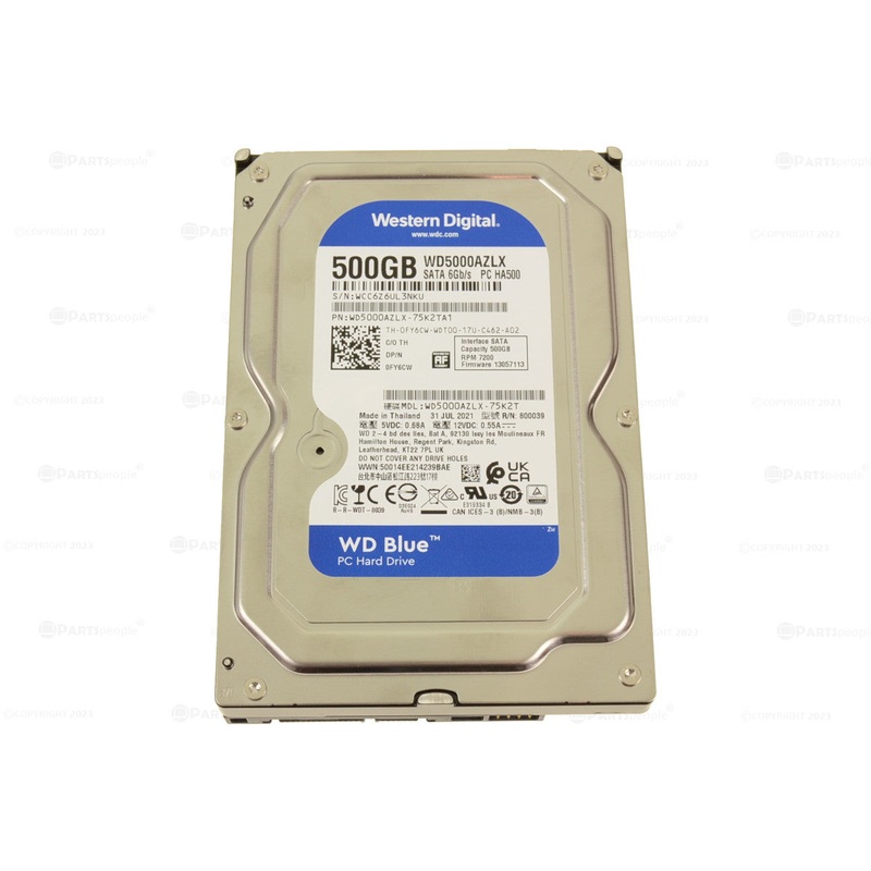 Refurbished Western Digital 500GB SATA III 6.0Gb/s Desktop 3.5" Hard Drive 7200rpm FY6CW