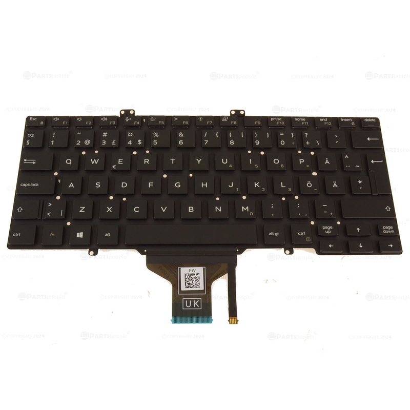 Refurbished Finland Sweden Dell OEM Latitude 7400 Laptop Backlit Keyboard Y553V