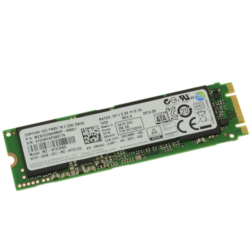 Used Dell OEM XPS 1820 9343 Alienware 13 17 R2 256gb SSD Hard Drive Samsung M.2 2280 Card 854HD