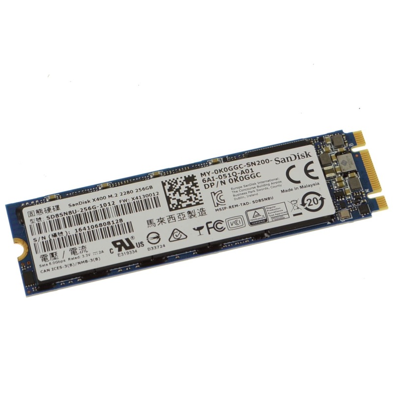 Used Dell OEM XPS 9343 Latitude E7350 E7470 E5270 256GB SSD Hard Drive San Disk X400 M.2 2280 Card K0GGC
