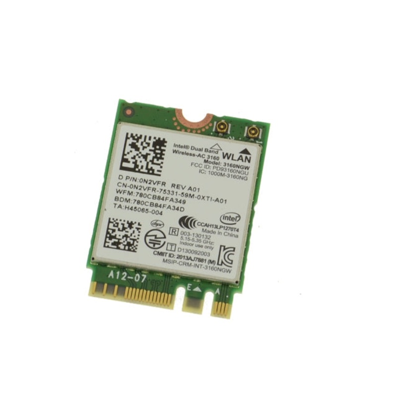 Used Intel Wireless-AC 3160 Dual Band WLAN WiFi 802.11 ac/a/b/g/n  Bluetooth 4.0 M.2 Card N2VFR