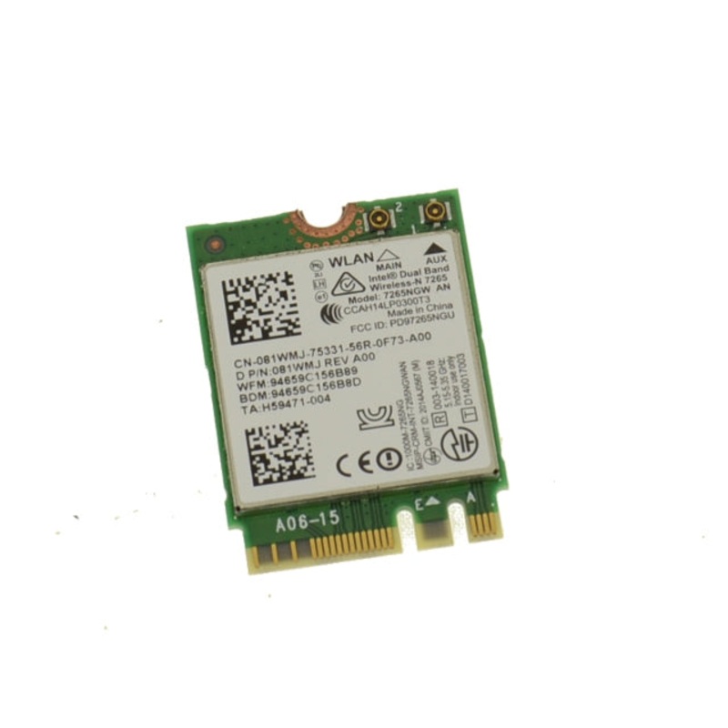 Used Intel Wireless-AC 7265 Dual Band WLAN WiFi 802.11 ac/a/b/g/n  Bluetooth 4.0 M.2 Card 81WMJ