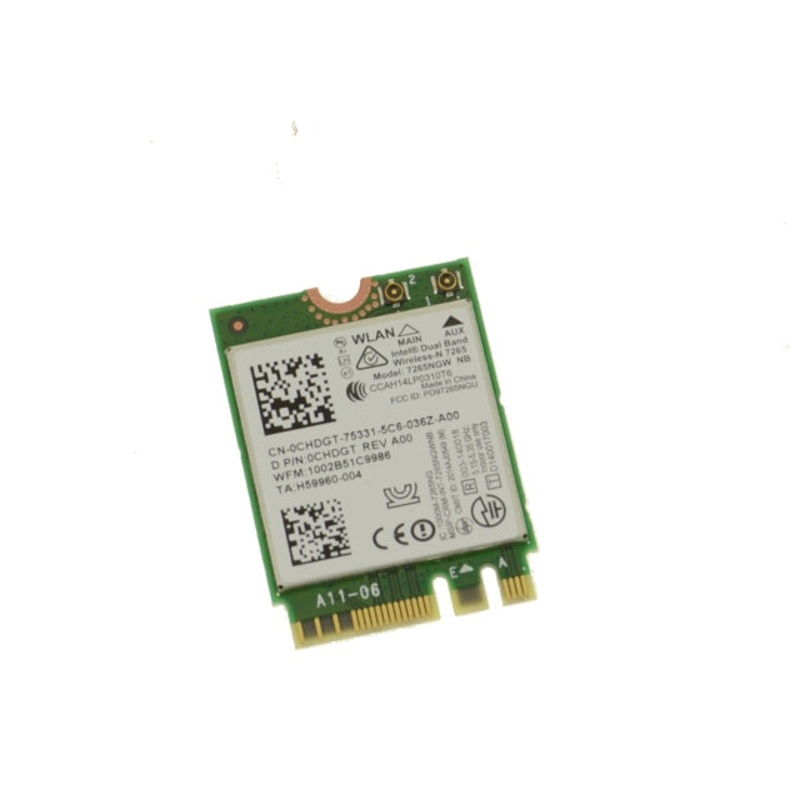 Used Intel Wireless-AC 7265 Dual Band WLAN WiFi 802.11 ac/a/b/g/n  Bluetooth 4.0 M.2 Card CHDGT