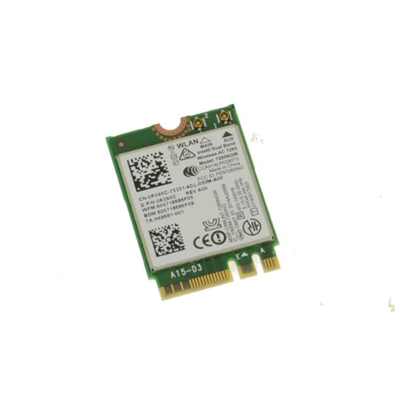 Used Intel Wireless-AC 7265 Dual Band WLAN WiFi 802.11 ac/a/b/g/n  Bluetooth 4.0 M.2 Card R39XC