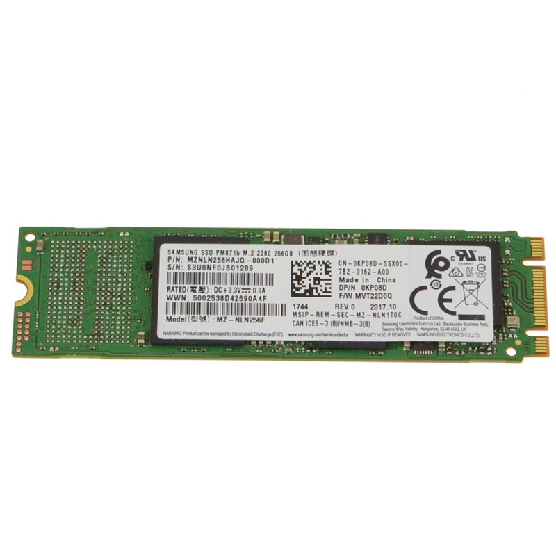 Used Samsung 256GB SSD Hard Drive M.2 2280 Card KP08D
