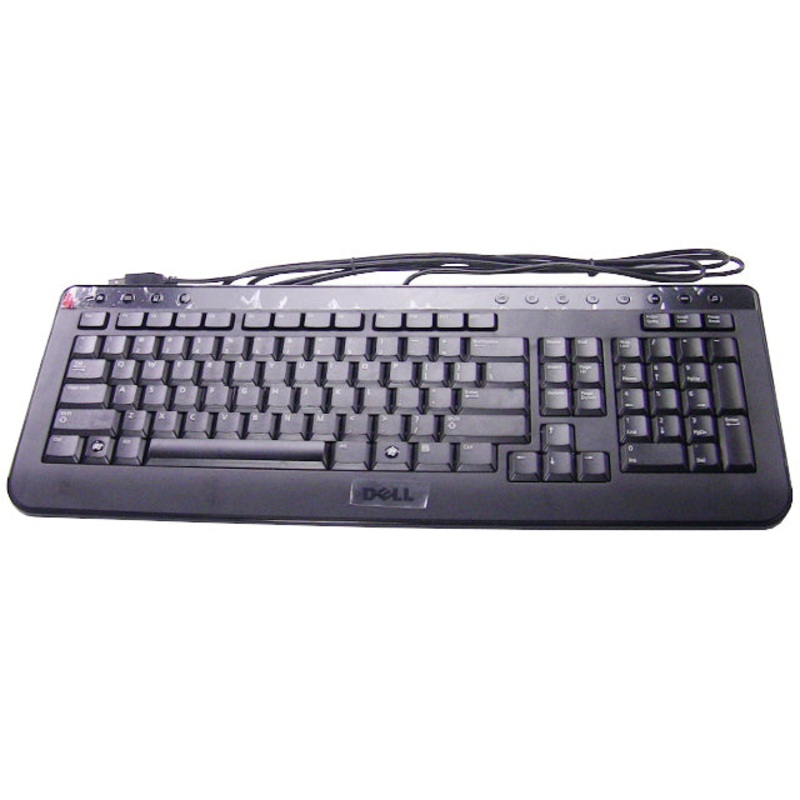 Refurbished Dell OEM USB Slim Quiet Multi-Media Keyboard Black W350C