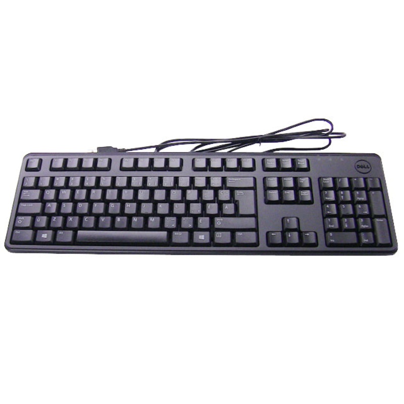 Refurbished French Canadian Dell OEM USB Slim Quiet 105-Key Keyboard Black DJ484
