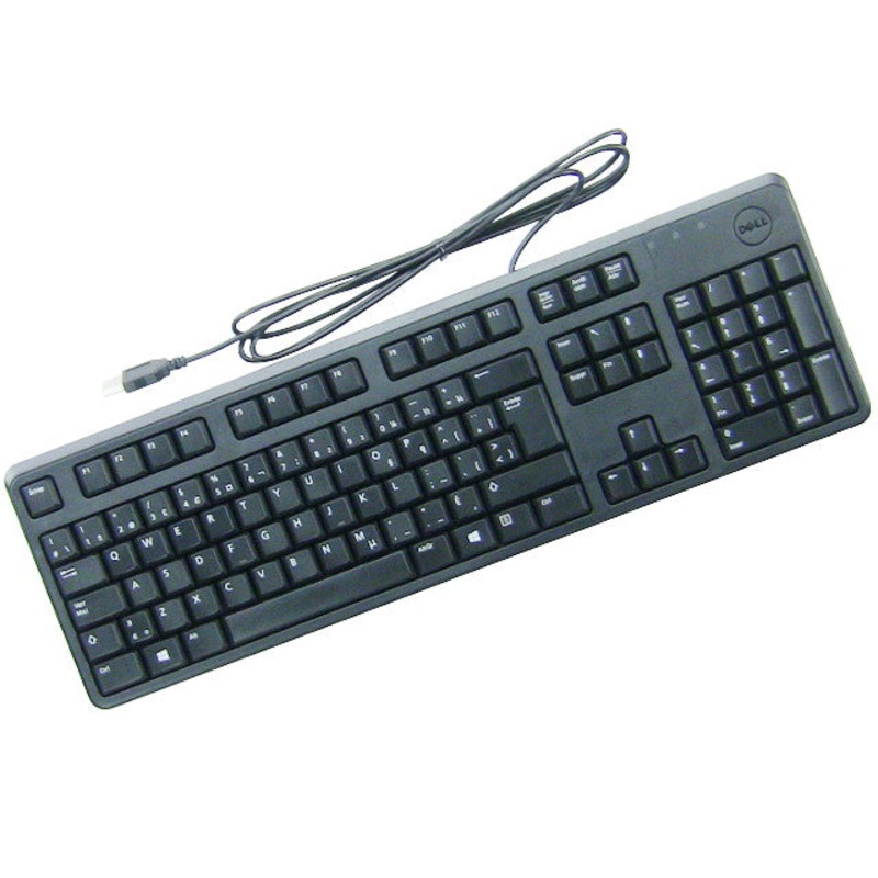 Refurbished French Canadian Dell OEM USB Slim Quiet 105-Key Keyboard Black DJ488