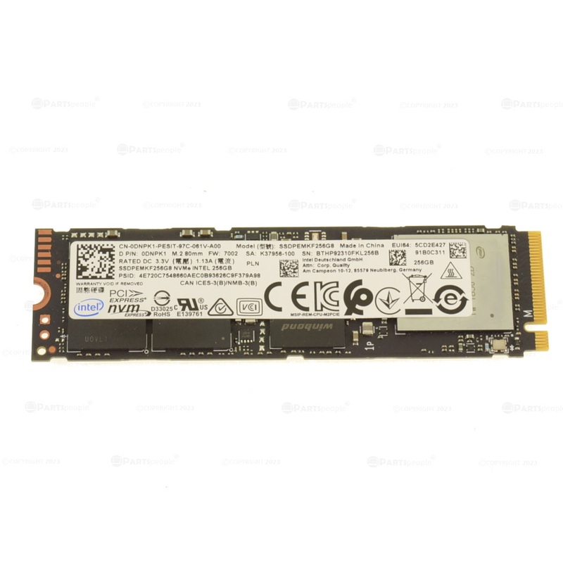 Used Intel 256GB NVMe PCIE SSD Hard Drive M.2 2280 Card 256GB DNPK1