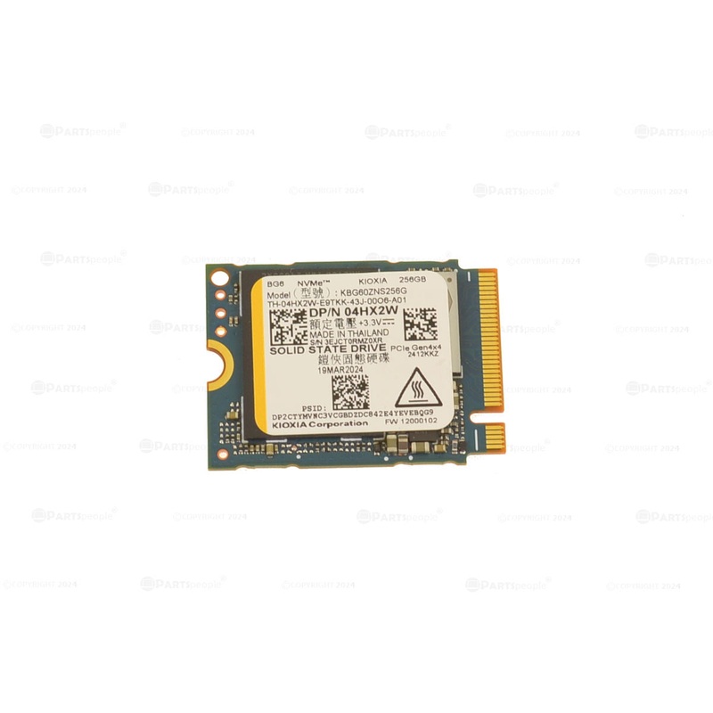 Used KIOXIA 256GB NVMe PCIE SSD Hard Drive M.2 2230 Card 256GB 4HX2W
